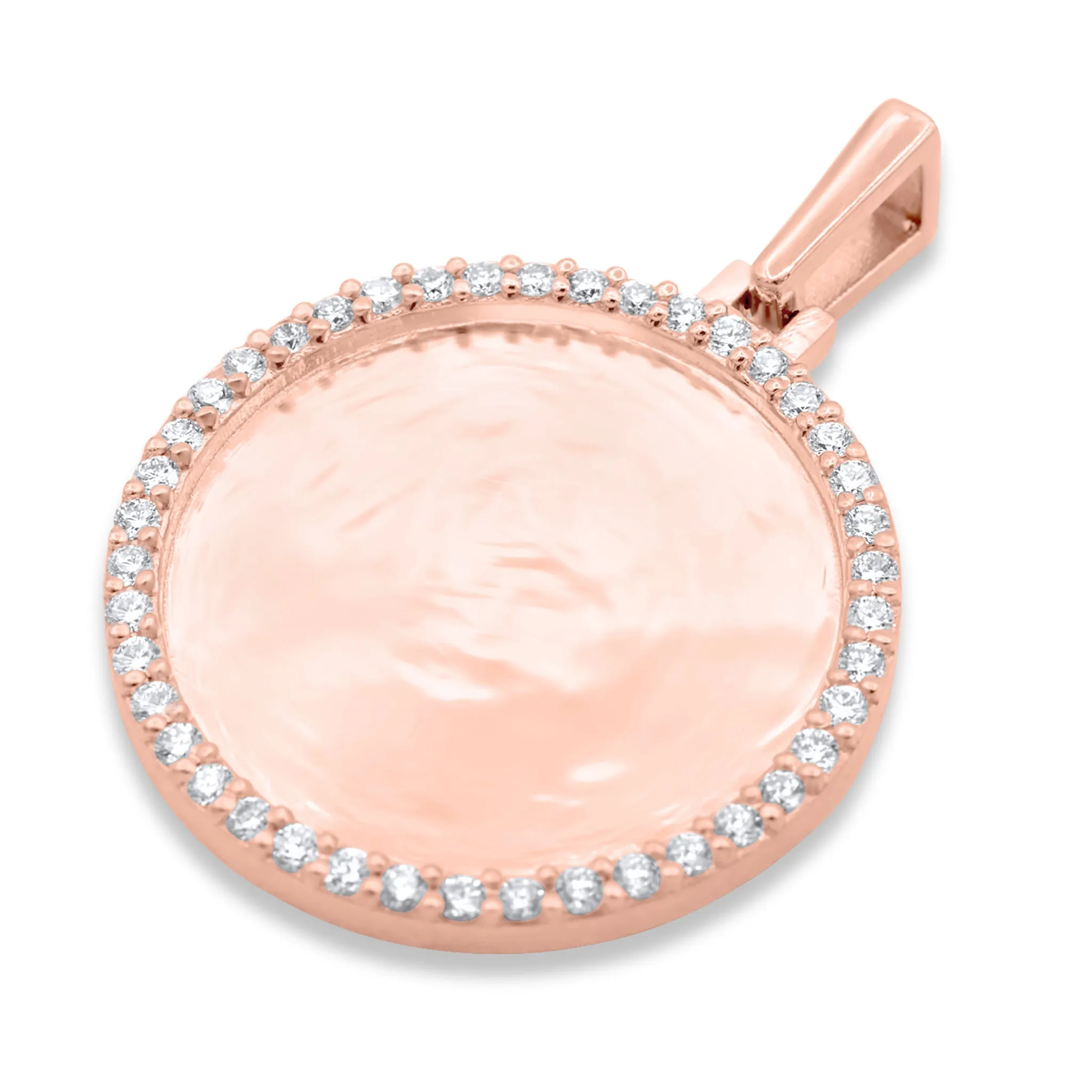 10K Rose Gold Micro Diamond Picture Pendant 0.45ctw