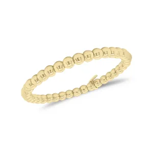 14K Gold Ball Bead Stretch Bracelet