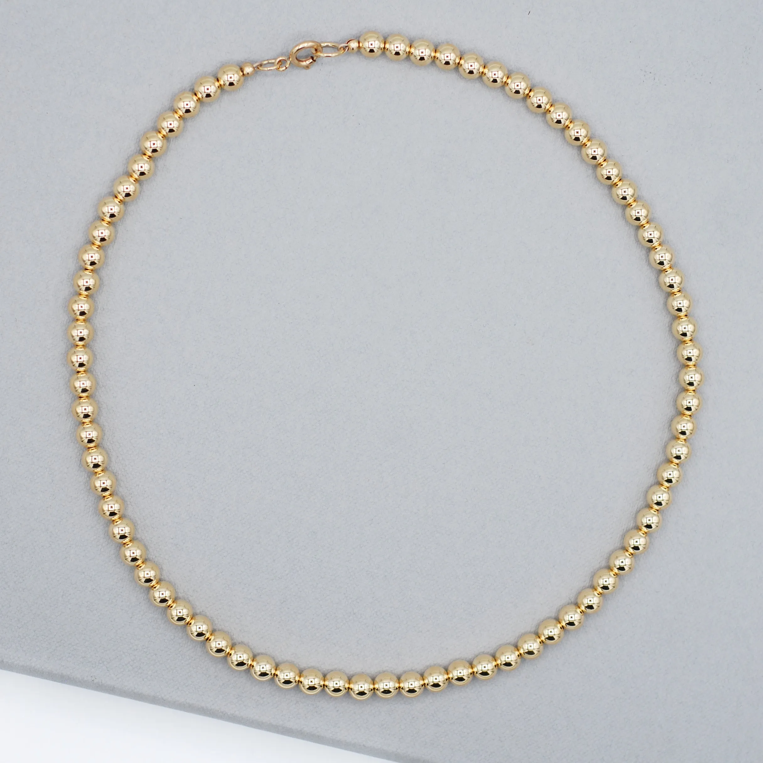 14k Gold Filled 6mm Beaded Lux Necklace