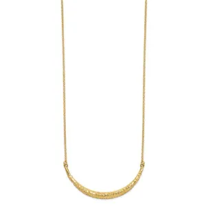 14K Polished Diamond-cut Bar Adjustable Necklace