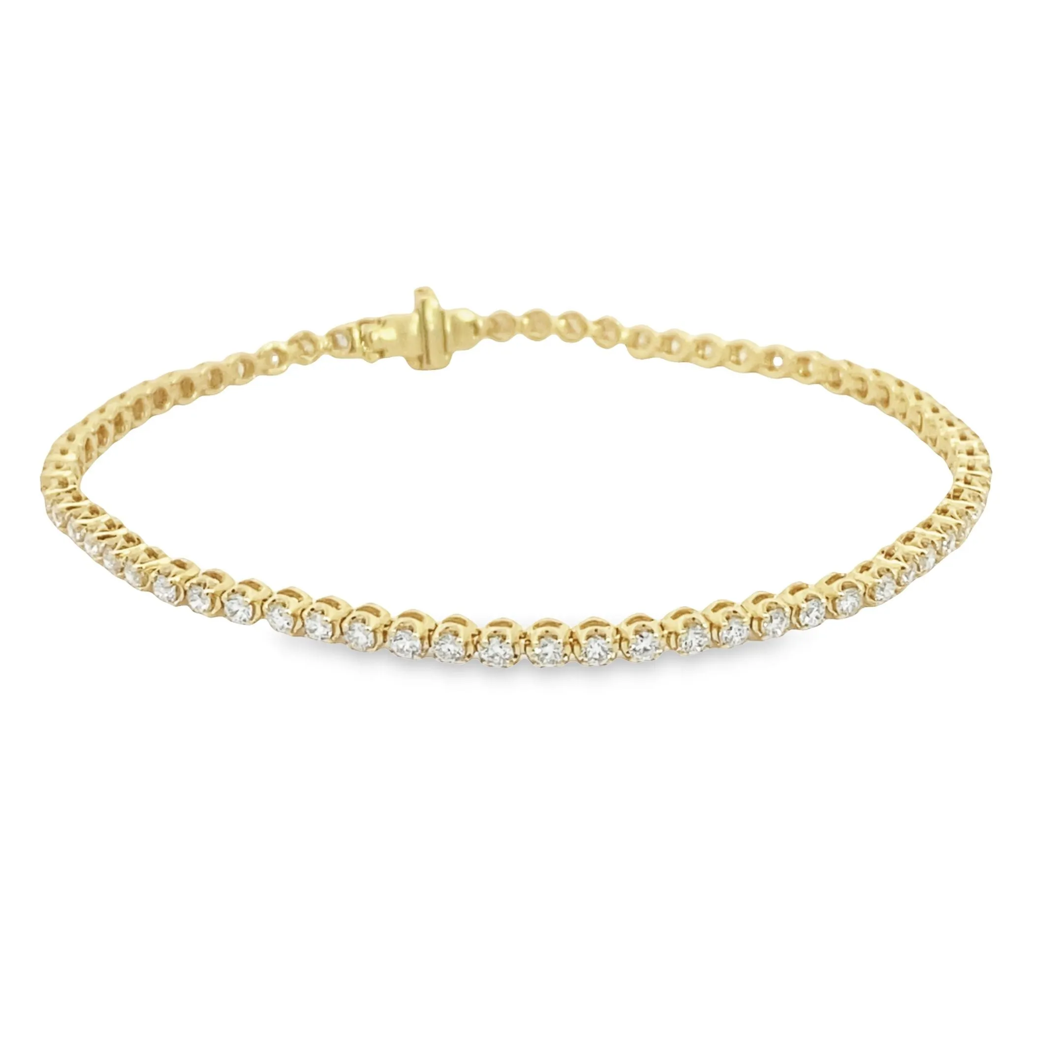 14K Yellow Gold Diamond Tennis Bracelet - 1.98ct