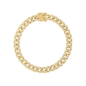 14KT GOLD DIAMOND PAVE LINK BRACELET