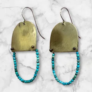 #15 Flat Arch Turquoise Earrings