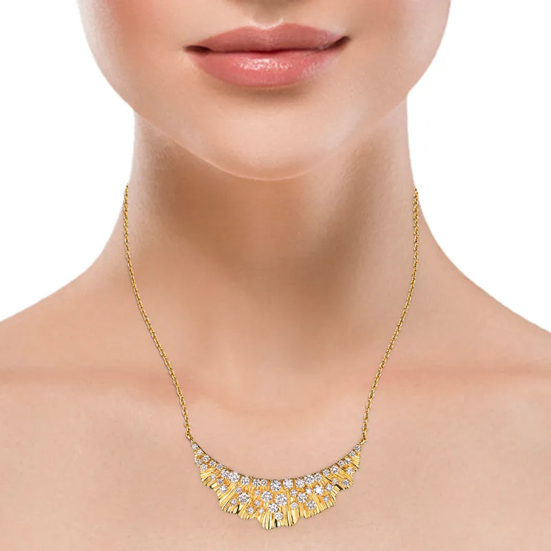 18k Bahia Yellow Gold Necklace With 0.58 Cts Vs-Gh Diamonds