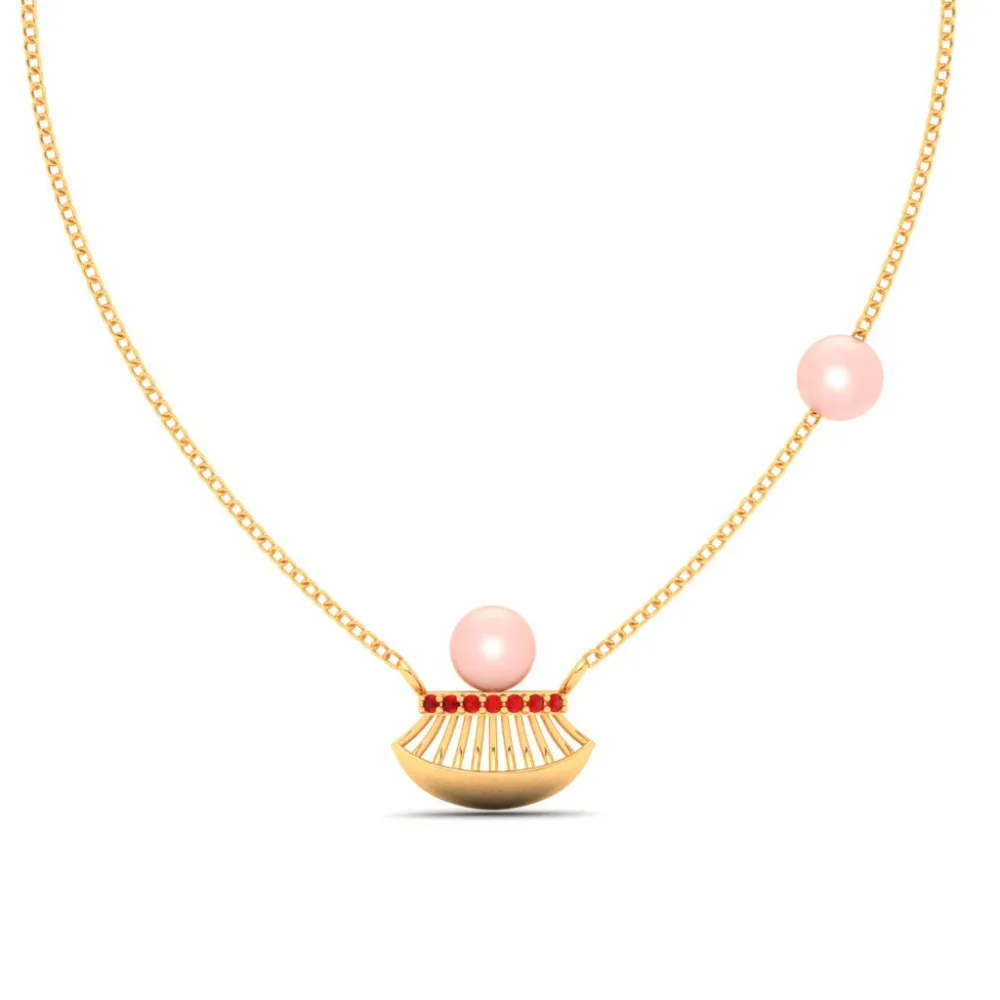 18k Gold And Pearl Necklace From Online Exclusive Collection