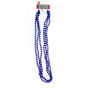 3 Pack Blue Neon Beaded Necklace