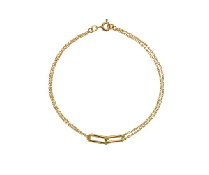 9ct Yellow Gold Double Strand U-Link Bracelet