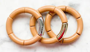 Acrylic Bamboo Bangle Bracelet "Tan"