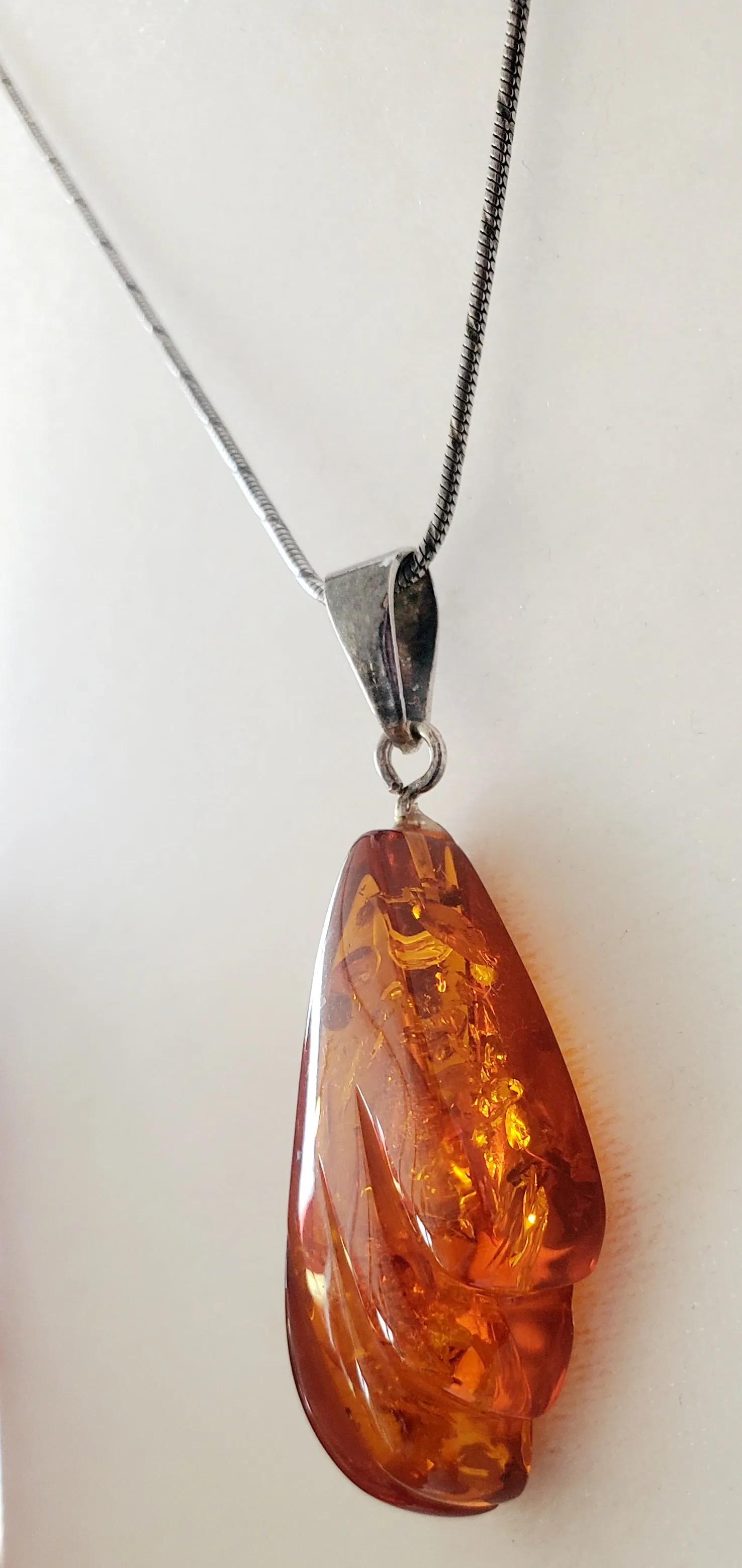 Amber Oak Leaf Necklace