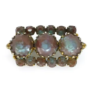 Antique Edwardian Saphiret Glass Brooch