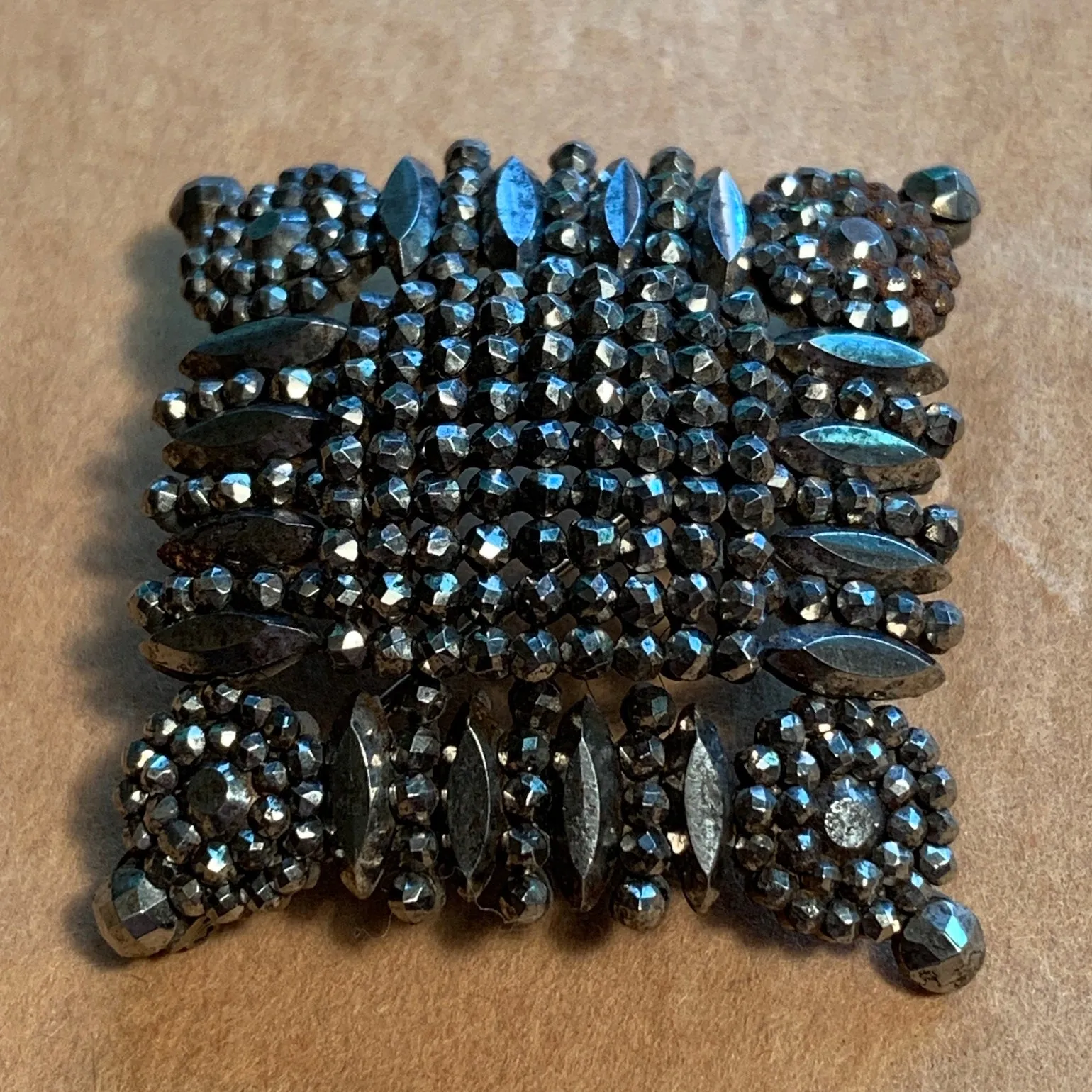 Antique Steel Cut Brooch, France