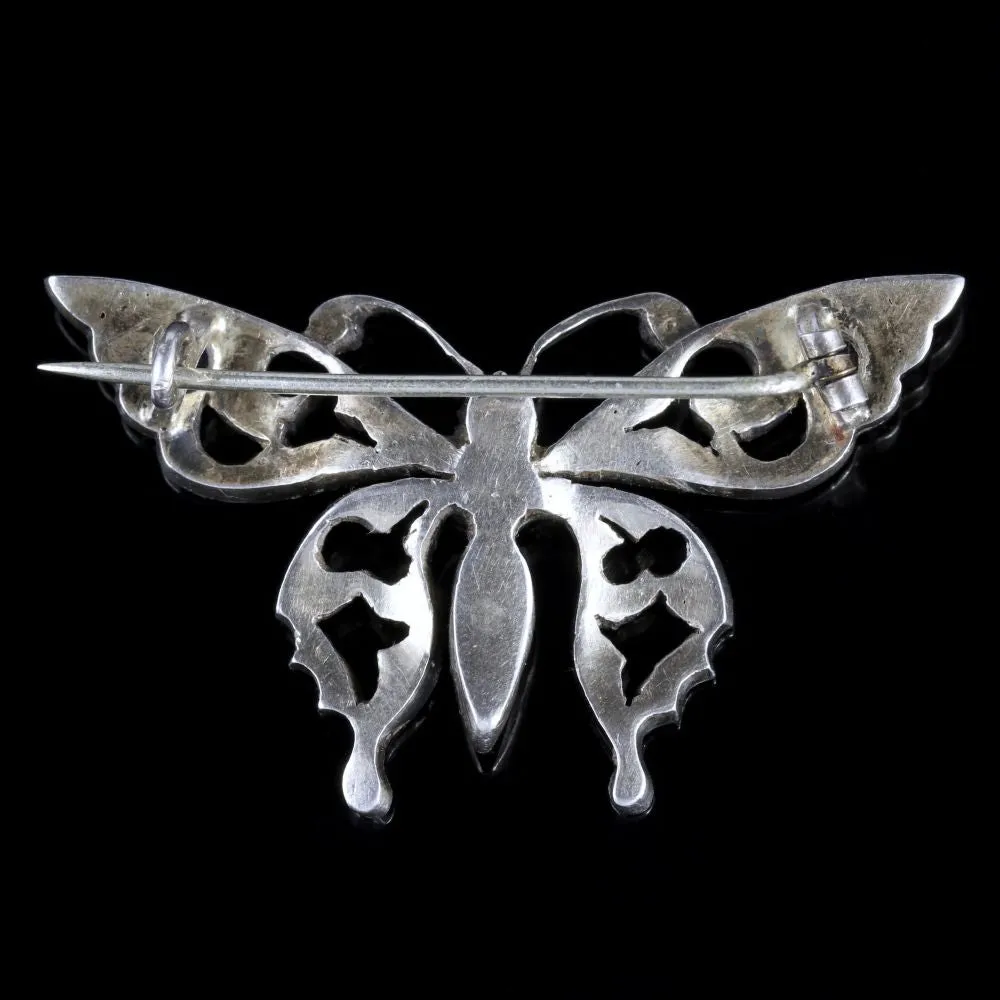 Antique Victorian French Paste Butterfly Brooch Circa 1900