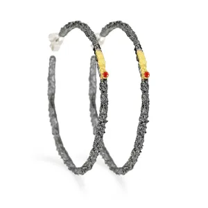 Apostolos Single Ruby Hoop Earrings