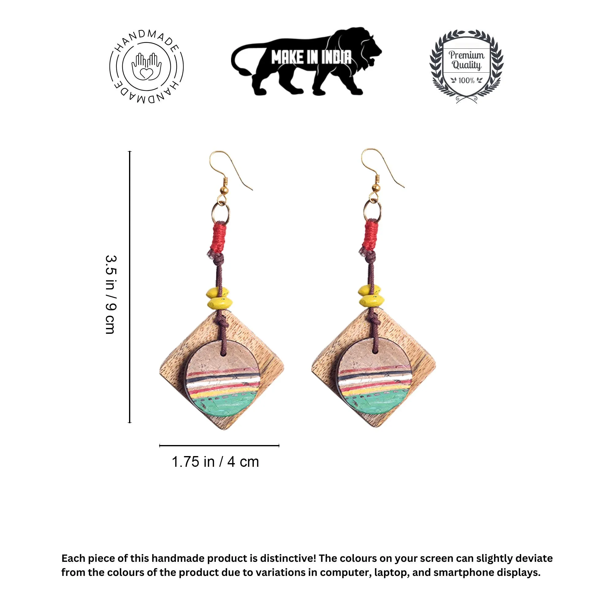 Artistic Charm: Handcrafted Wooden Earrings