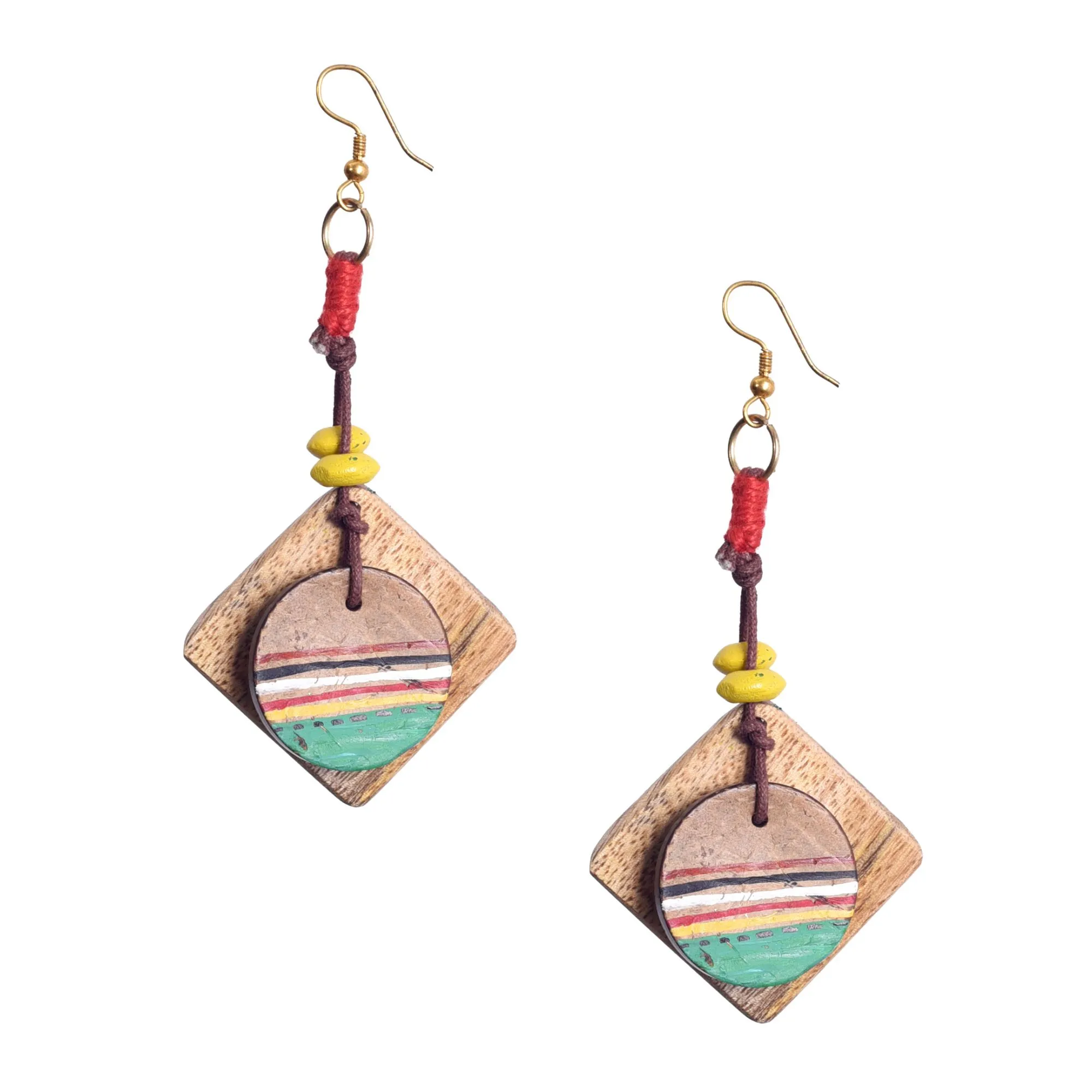 Artistic Charm: Handcrafted Wooden Earrings