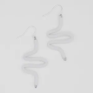 Artistic Rubber Tubing Naya Earrings White