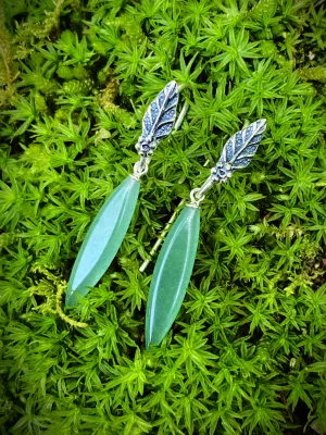 Aventurine Leaf Earrings