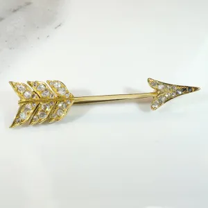 Bewitching Gold & Rose Cut Diamond Arrow Brooch