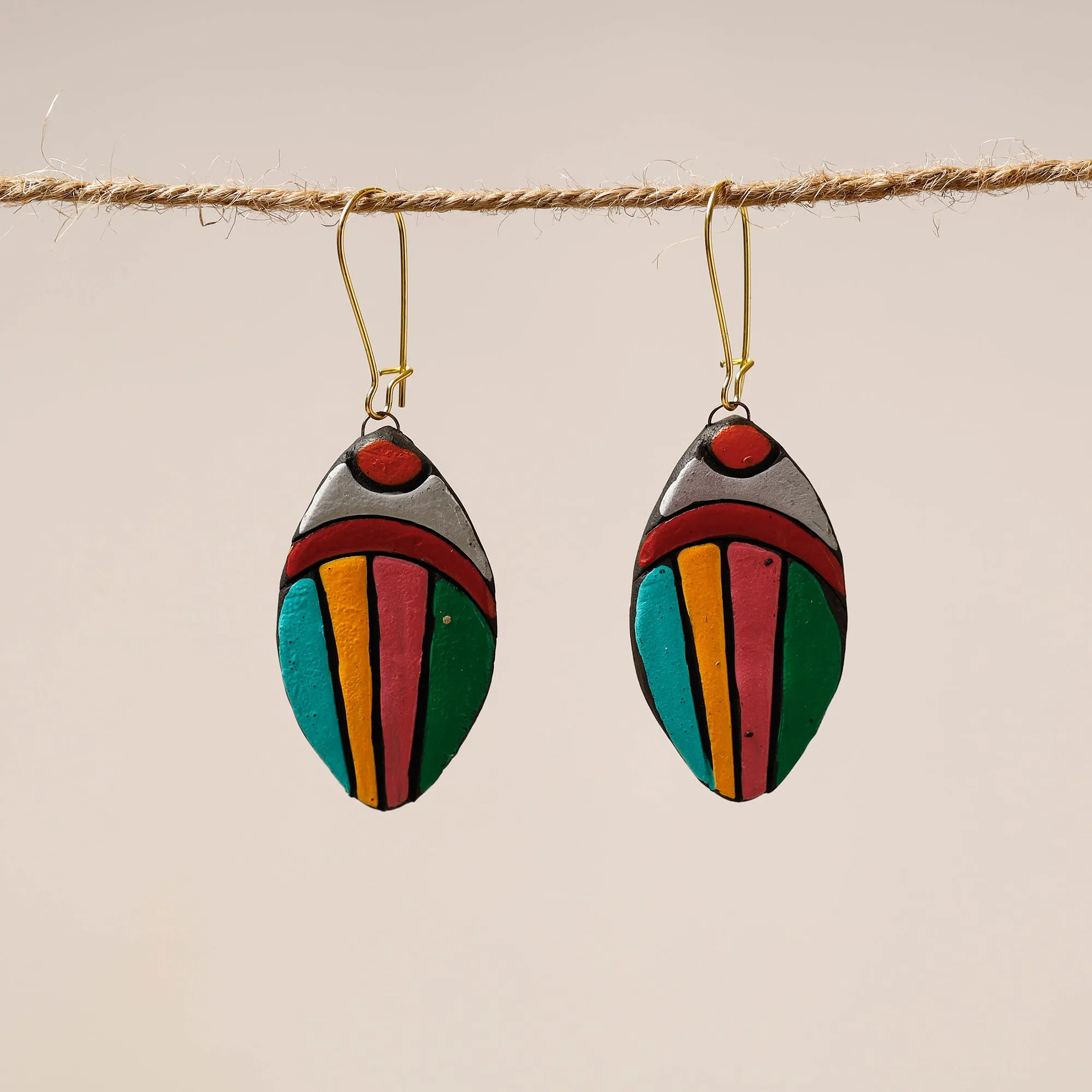 Bishnupur Handpainted Terracotta Earrings 50