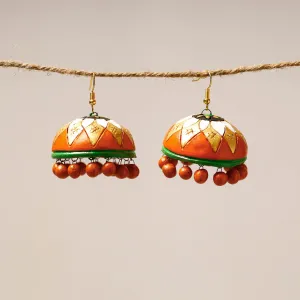 Bishnupur Handpainted Terracotta Jhumki Earrings 25