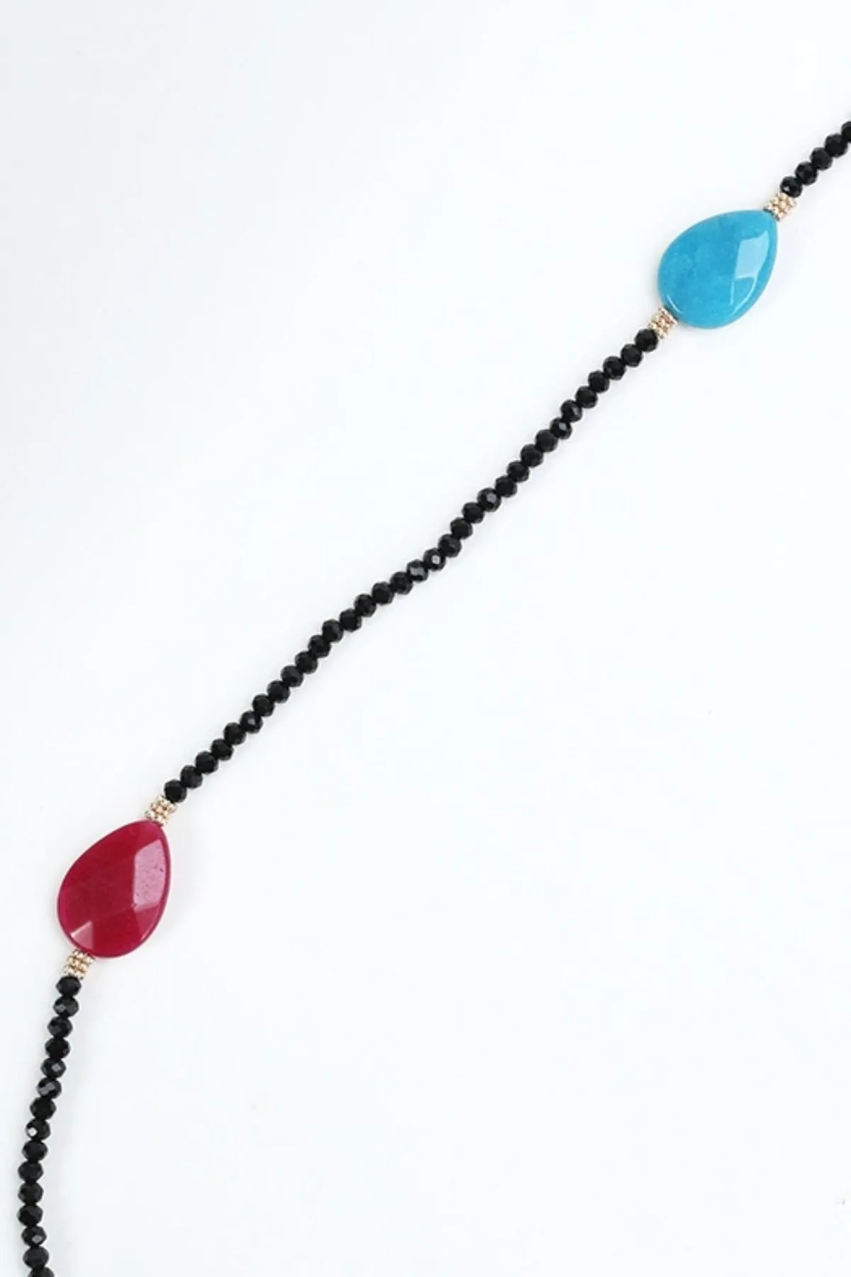 Black Beaded Long Necklace