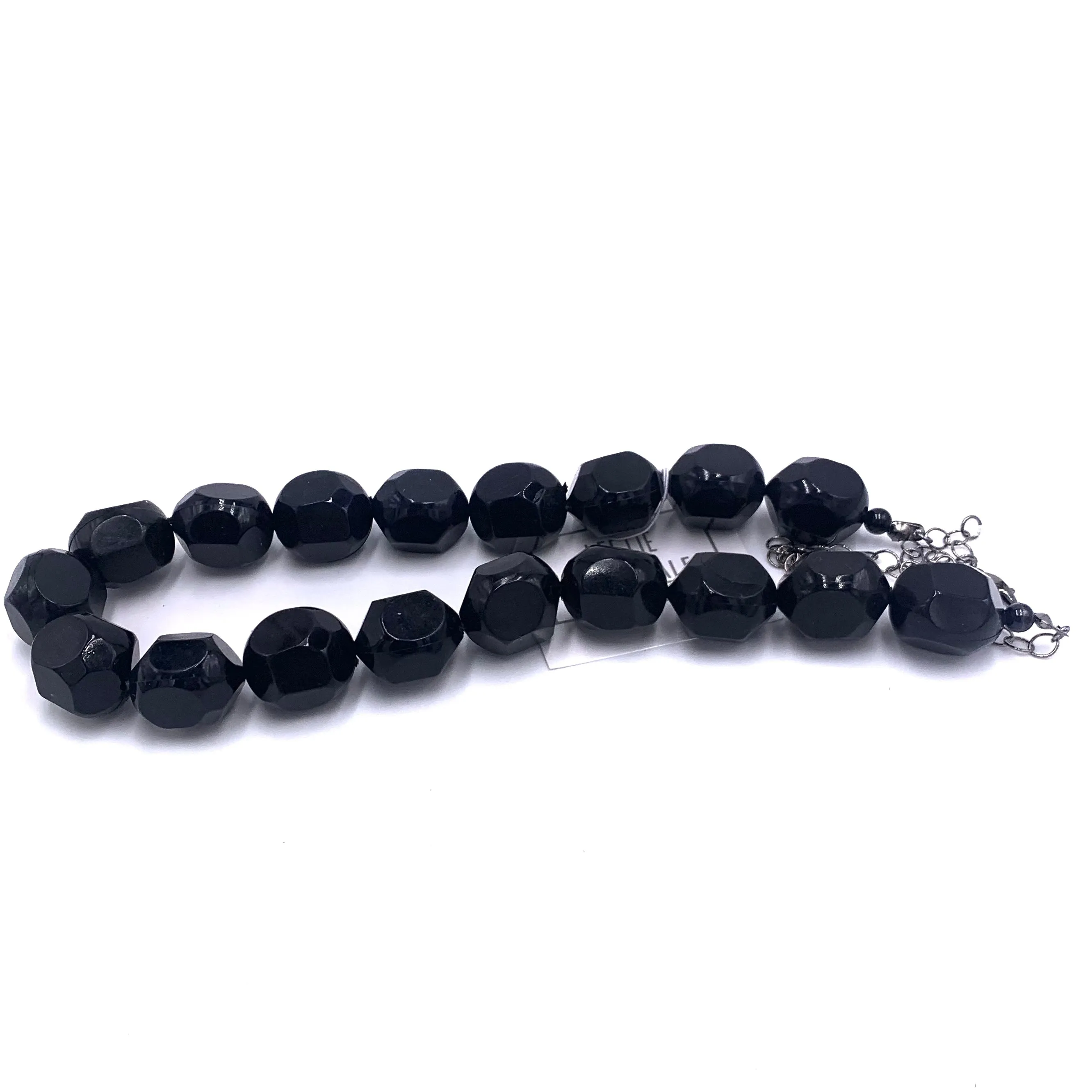 Black Chunky Facet Marco Necklace