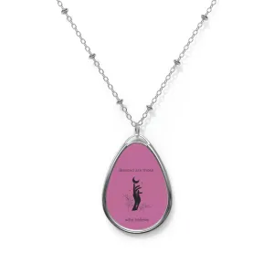 Blessed Oval Necklace - pink