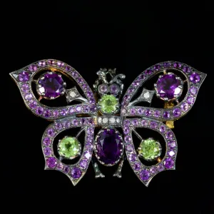 Butterfly Suffragette Brooch 9Ct Gold Silver Brooch