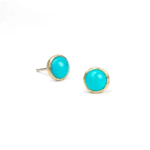 Button Turquoise Studs