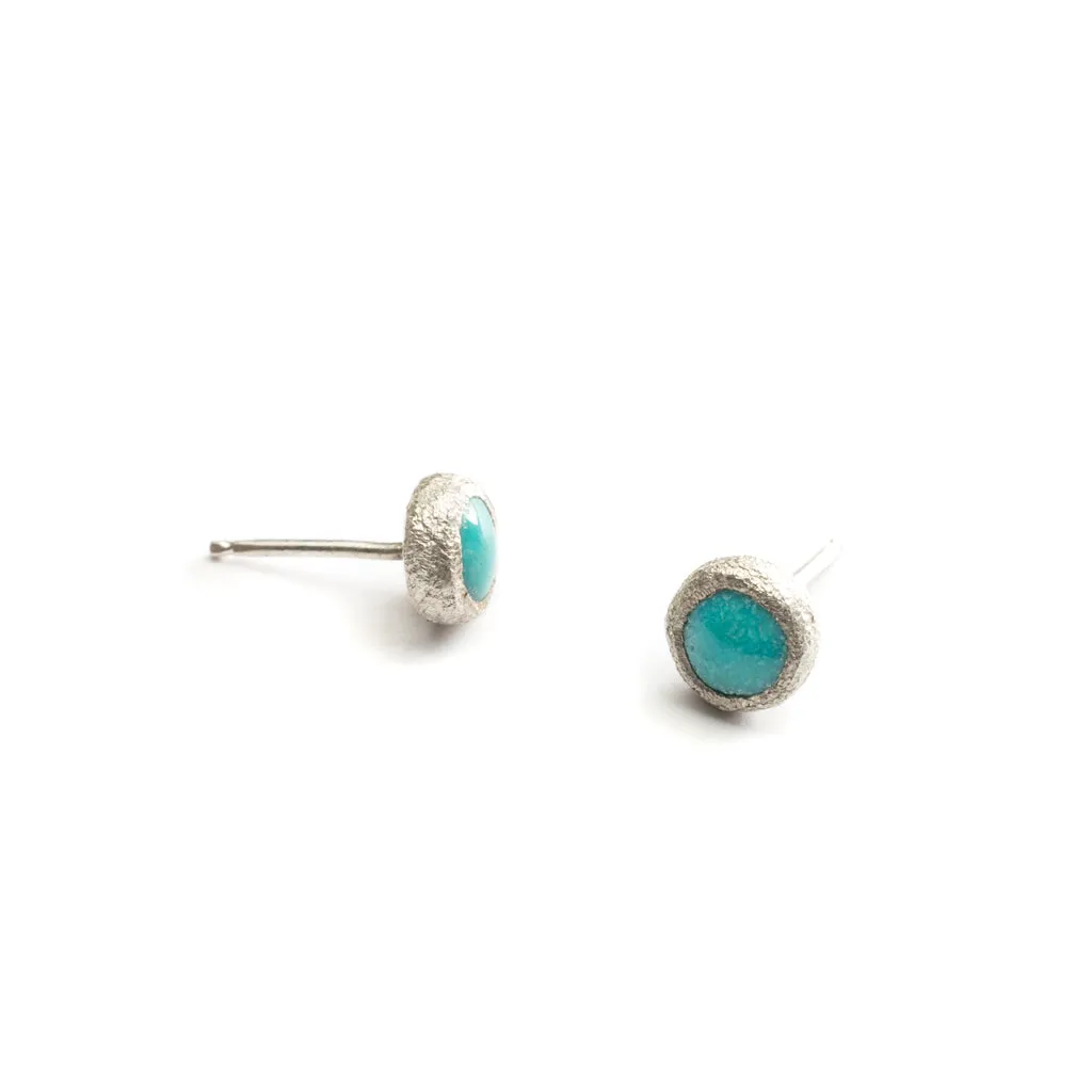 Button Turquoise Studs