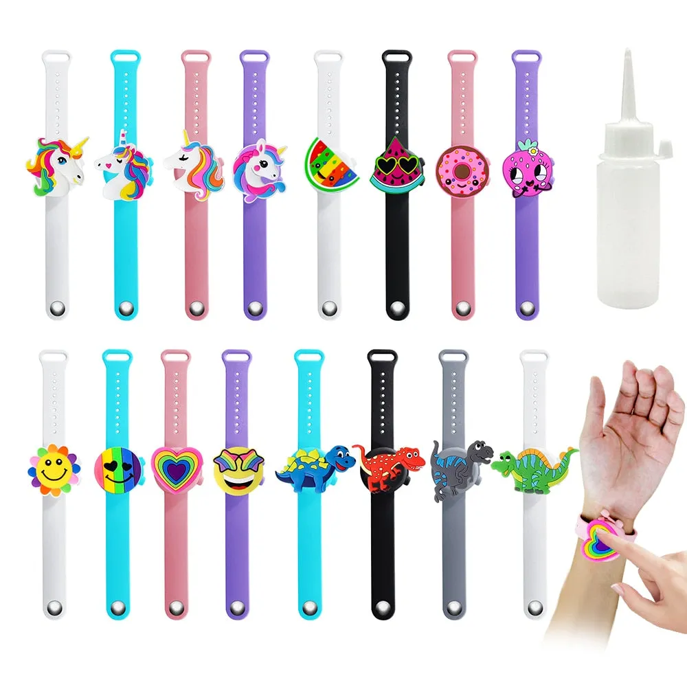 Cartoon Hand Sanitizer Bracelet Portable Disinfectant  Silicone Wristband