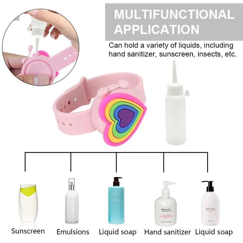 Cartoon Hand Sanitizer Bracelet Portable Disinfectant  Silicone Wristband