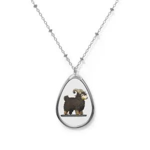 CG Brown Sheep Oval Necklace