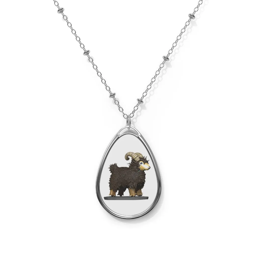 CG Brown Sheep Oval Necklace