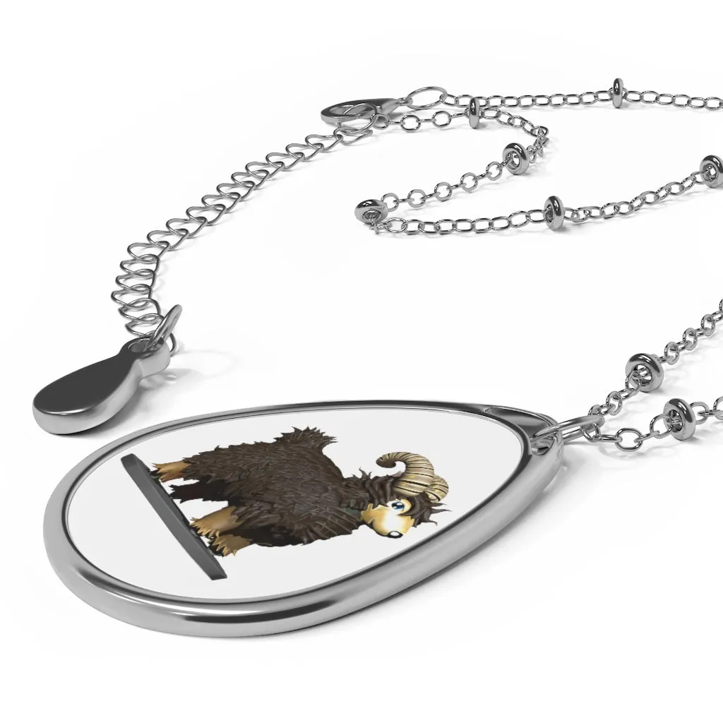 CG Brown Sheep Oval Necklace