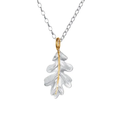 Christin Ranger Silver/Gold Oak Leaf Pendant