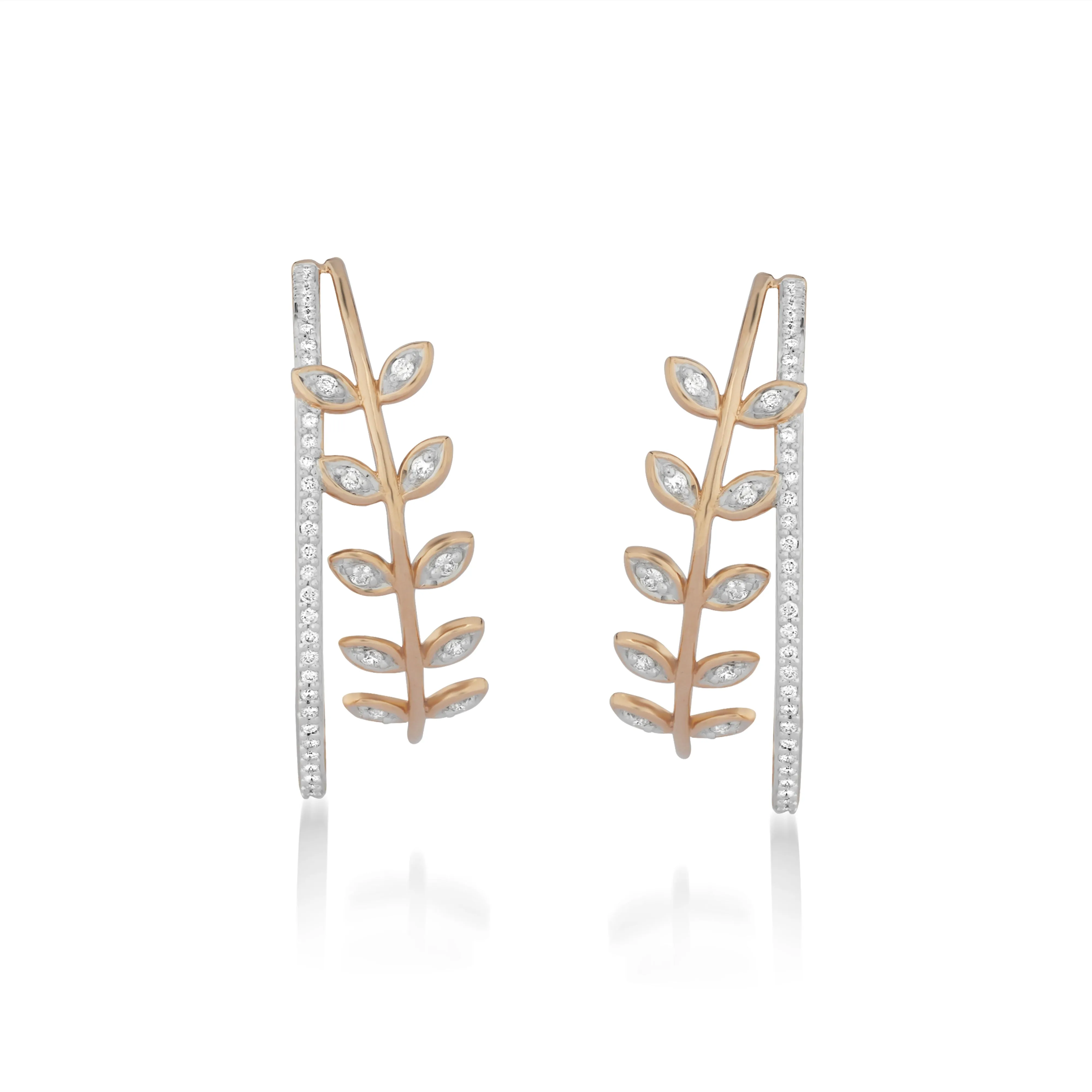 Circled Foliage Diamond Earrings