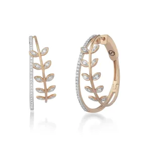 Circled Foliage Diamond Earrings