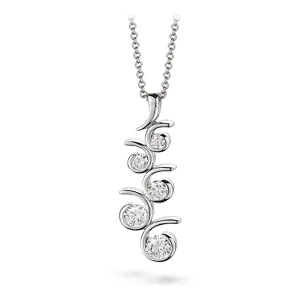 Contour Large Diamond and White Gold Journey Pendant