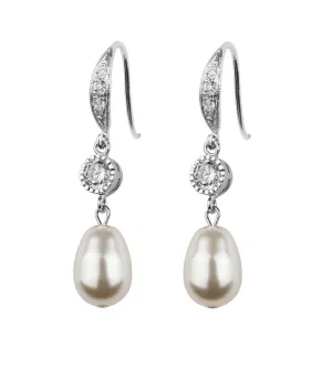 Crystal And Pearl Fish Hook Earrings