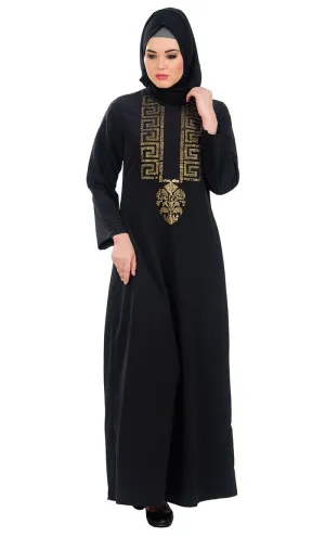 Crystals embellished Abaya dress