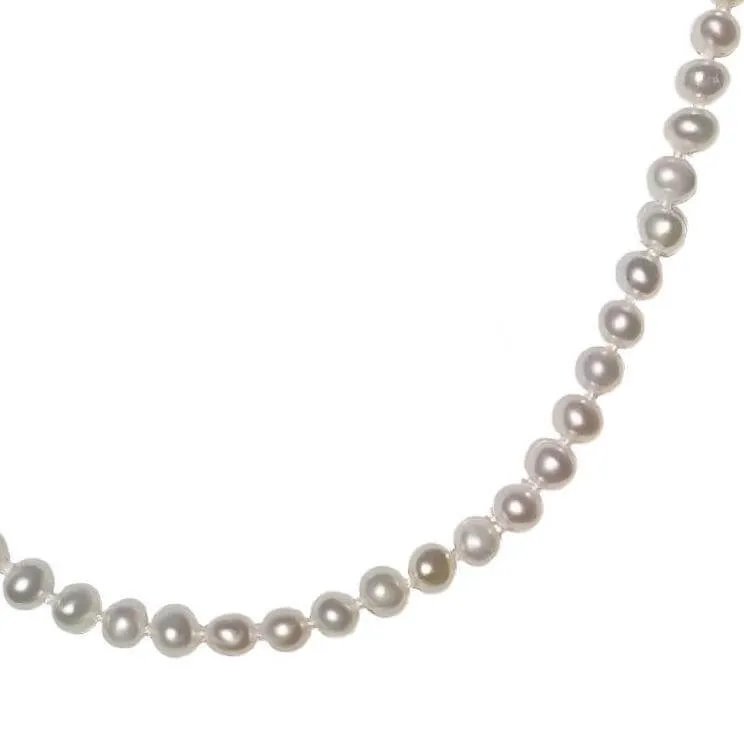 Cultured White Spherical Baroque Pearls Necklace