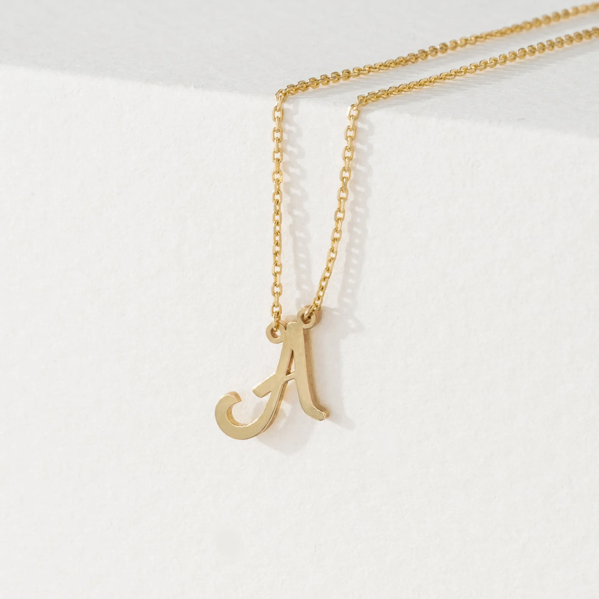 Cursive Initial Necklace, Ivory