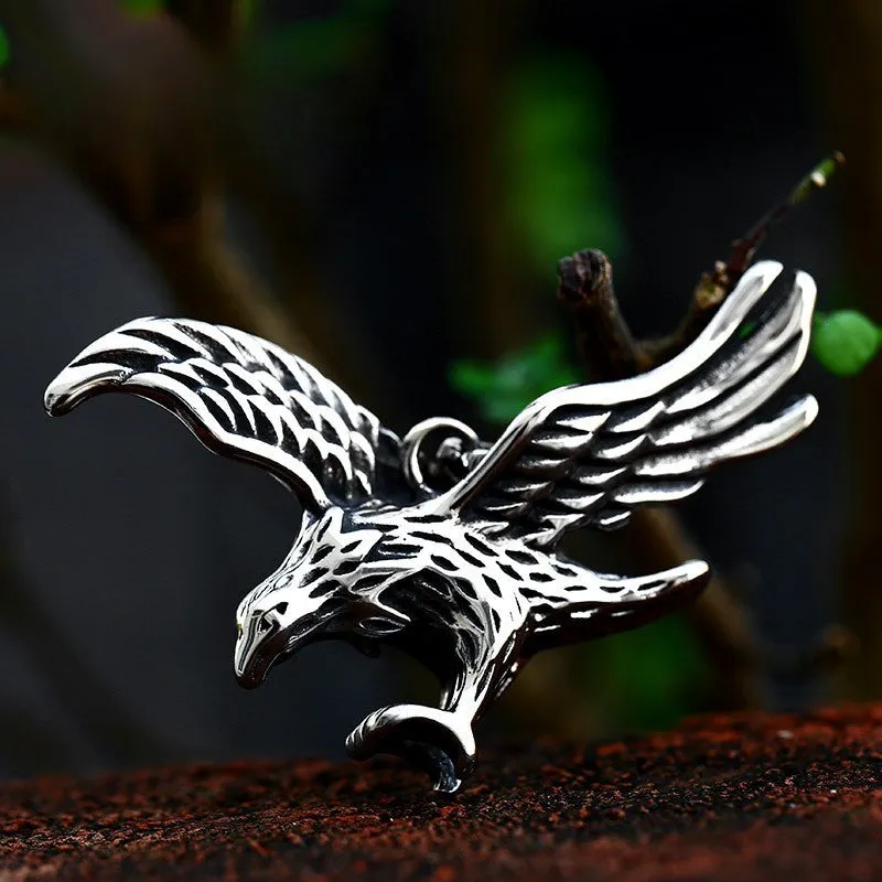 Customized Retro Eagle Pendant in Stainless Steel for Men - Wholesale Animal Jewelry