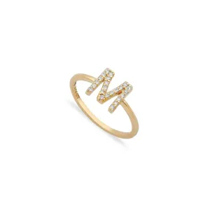 Diamond 14K Initial Ring