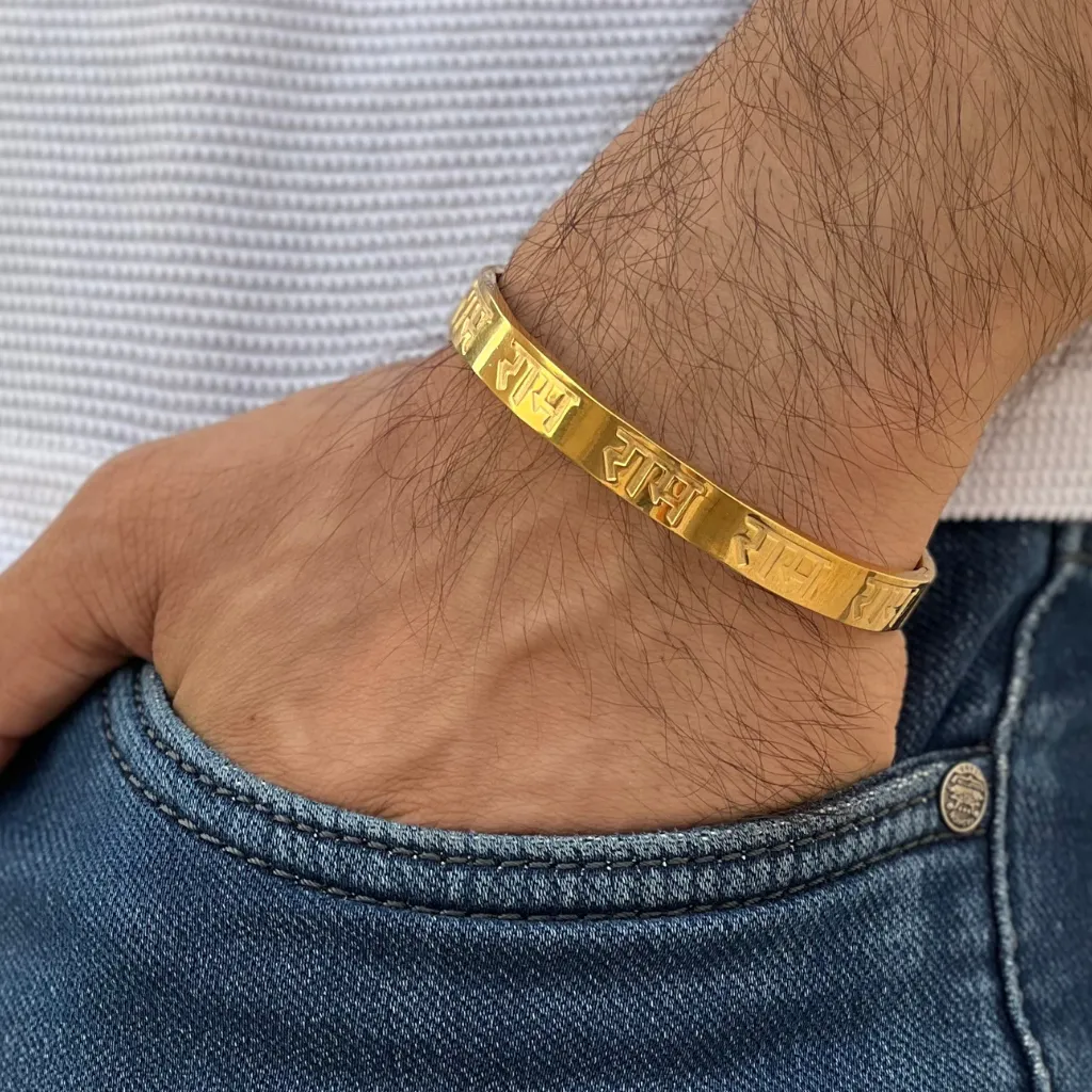 Divine Ram Men's Gold Bracelet