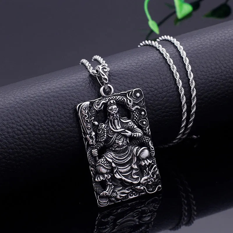 Dominant Men's Guan Gong Pendant - Personalized Titanium Steel Ethnic Jewelry