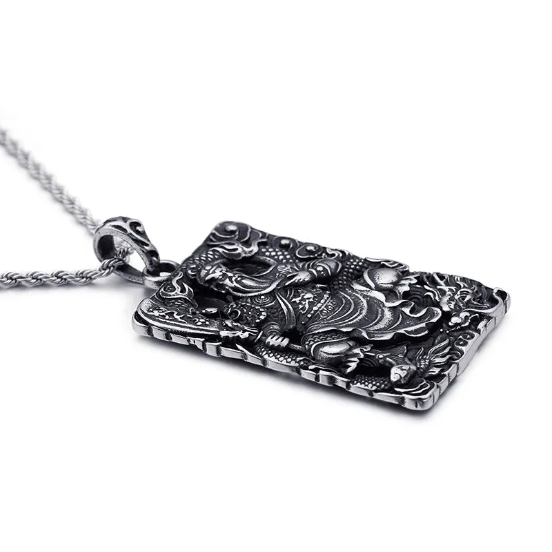 Dominant Men's Guan Gong Pendant - Personalized Titanium Steel Ethnic Jewelry