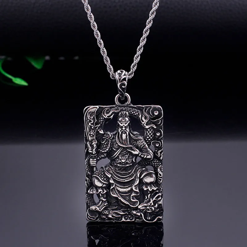 Dominant Men's Guan Gong Pendant - Personalized Titanium Steel Ethnic Jewelry