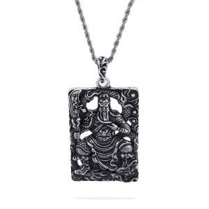 Dominant Men's Guan Gong Pendant - Personalized Titanium Steel Ethnic Jewelry